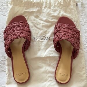 Alexandre Birman Mauve Woven Slide Sandals